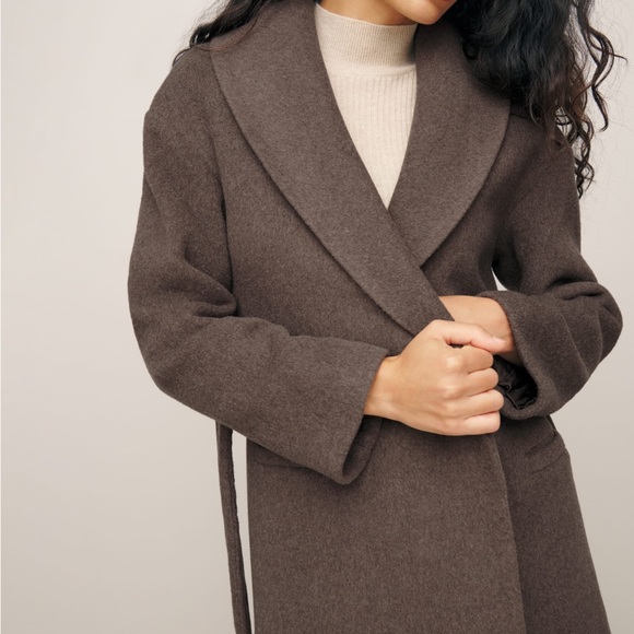 Reformation Kerri Wrap Coat Hedgerow Size Small - Picture 2 of 6